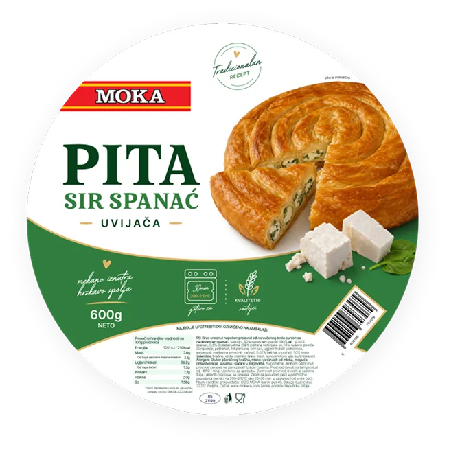 Moka pita uvijaca sa sirom i spanacem 600g